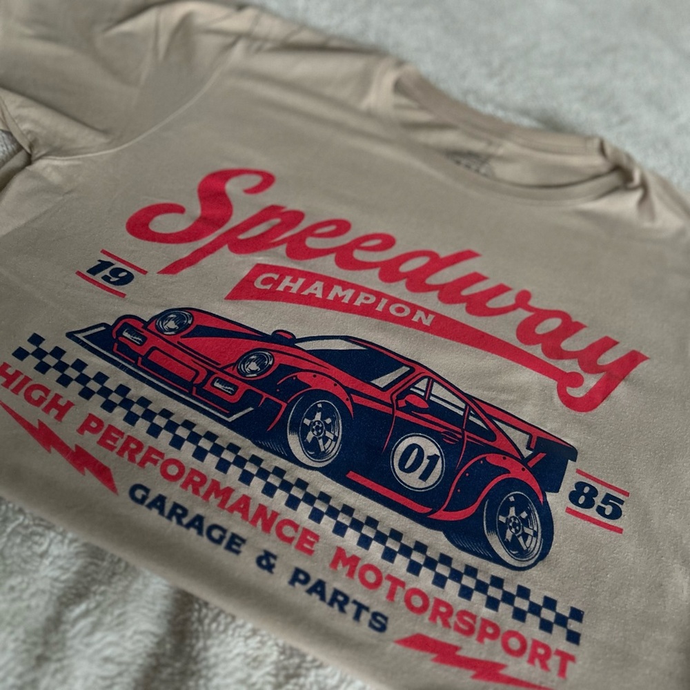 Speedway Champion Beige Racing Tee